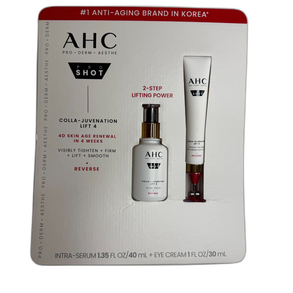 AHC Pro Shot Colla-Juvenation Lift 4 Serum & Eye Cream Duo Set 40ml/30ml NIB